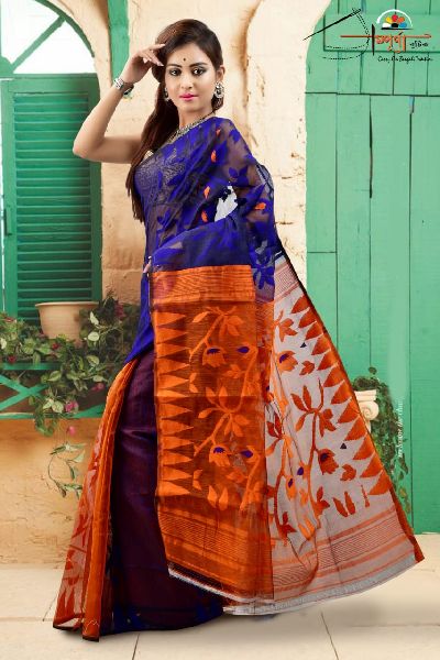 SGJ003 Jamdani Saree, Color : Multicolor