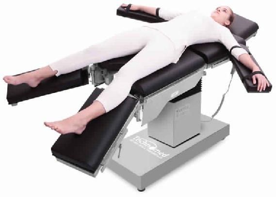 Silver Steel OT Table With Zero Position And Electric Floor Locking System