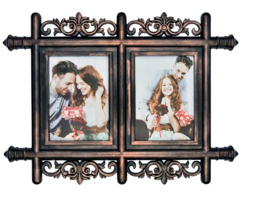 Leather Polished 1563 Collage Frame, Color : Brown
