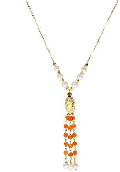 Yellow Gold Necklace with mother of pearl