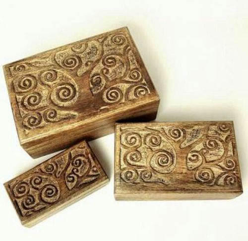 Brown Rectangle Plain Decorative Wooden Jewelry Box, for Home, Feature : Lighter weight, Handmade