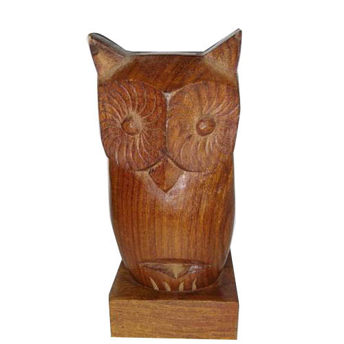 Wooden Brown Owl Shape Spectacle Stand