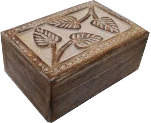 Wooden Leaf Design Box