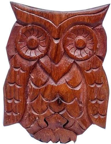 Wooden Owl Shaped Puzzle Box, for Home, Feature : Handmade