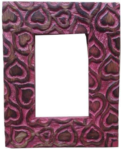 Wooden Purple Heart Design Photo Frame