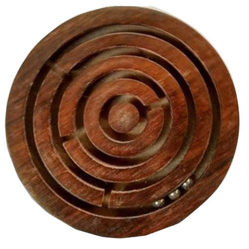 Wooden Round Maze Game