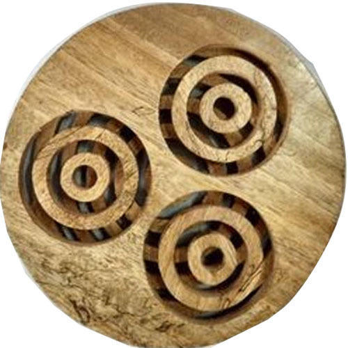  Wooden Round Trivet, for Home, Color : Brown