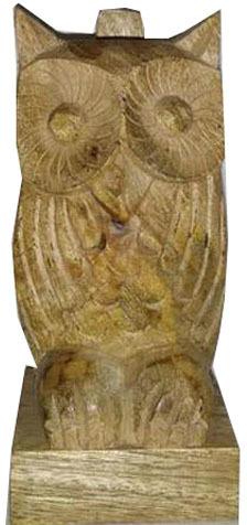 Wooden Yellow Owl Shape Spectacle Stand