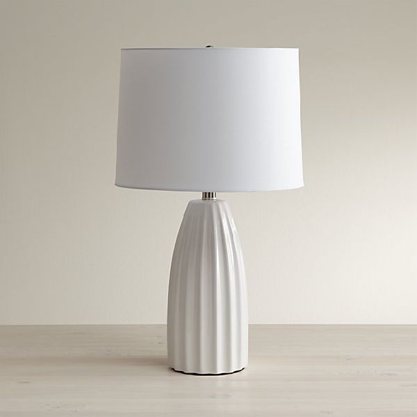 Plain Ceramic Table Lamp, Color : White