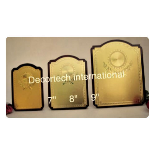 Wooden Golden Plated Shield Memento