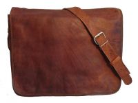 Real leather full flap messenger bag