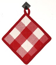 checked potholder