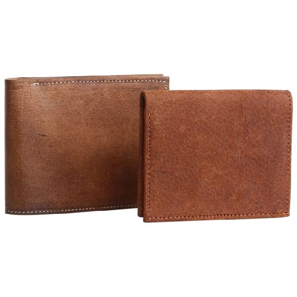 Plain Brown Leather Wallet, Technics : Attractive Pattern, Handloom