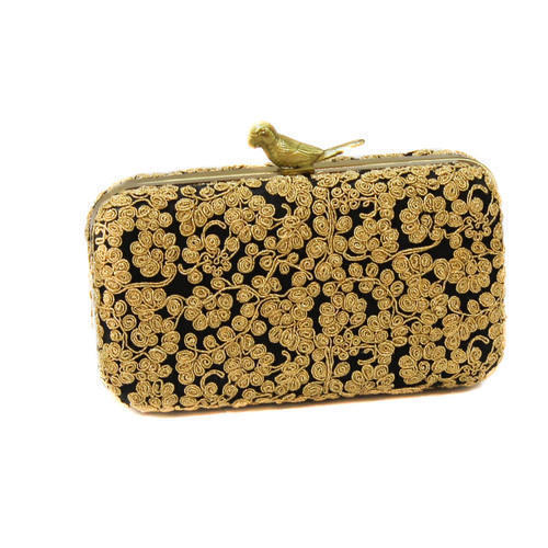 Rectangular Embroidered Clutch Bag, Feature : Attractive Design, Flawless Finish