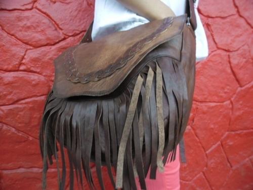 Plain Handmade Leather Fringe Bag, Size : All Sizes