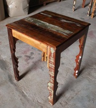 Recycle Wood Dining Table With Designer Leg Reclaimed