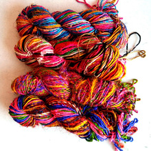 Recycled sari silk chiffon yarn, for Embroidery, Hand Knitting, Knitting, Weaving, Feature : Eco-Friendly