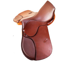 Double Coloured Square cantle jumping leather english saddle