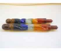 7 CHAKRA BONDED SPIRAL HEALING STICK, Size : 5-6 Inched