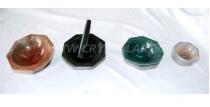 AGATE STONE FACETED MORTAR & PESTLE SET