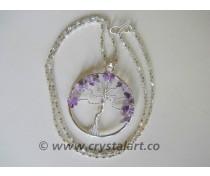 AMETHYST AGATE TREE OF LIFE NECKLACE