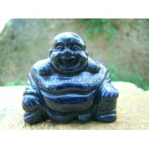 BLUE GOLD STONE LAUGHING BUDDHA, Size : (L: 50-55 MM)