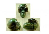 CHINESE GREEN JADE CARVED SKULL SHAPE
