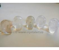 CLEAR CRYSTAL QUARTZ CARVED SKULL SHAPE