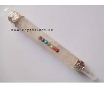 CRYSTAL QUARTZ FACETED CHAKRA HEALING STICK