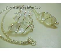 CRYSTAL QUARTZ WIRE WRAPPED NATURAL PENDANTS, Size : 25-35 mm