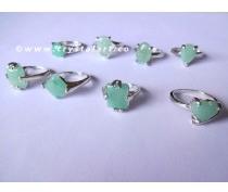 GREEN AVENTURINE HANDMADE FINGER RINGS, Size : Free Size