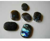 LABRADORITE GEMSTONE UNEVEN SHAPE PALM STONES, Size : 35-40 MM