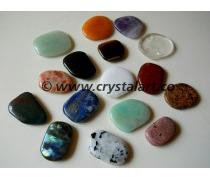 MIX GEMSTONE UNEVEN SHAPE PALM STONES, Size : 35-40 MM