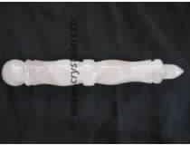 ROSE QUARTZ CARVING HEALING WAND, Size : 5-7 Inch