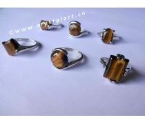 TIGER EYE HANDMADE FINGER RINGS, Size : Free Size