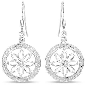 Silver Rhodium Plated White Cubic Zirconia Earrings