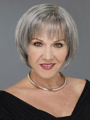 Grey Bob Bang Hair Wig