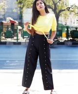 Black Buttoned Down Palazzo Pants