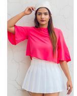 Dark Pink Back Cut out Boxy Top