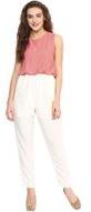 Pink White Solid Jumpsuit