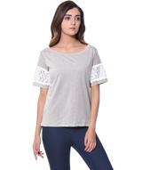 Solid Grey Lace T-shirt