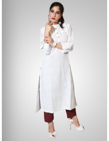 White Full Sleeve Kurtis Online Shopping for Women at Low Prices
