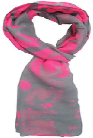 Pink & Grey Cotton Ladies Printed Stole