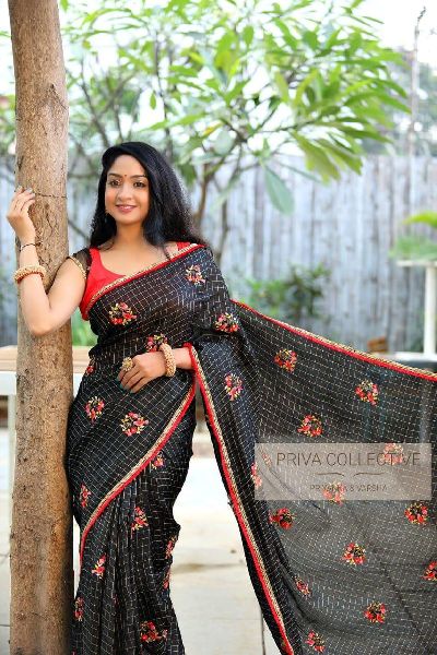 Saree, Clothing Type : cotton chex