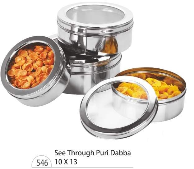 Puri Dabba with Glass Lids