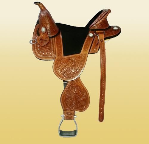 Western treeless leather saddle