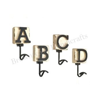 Wooden Letters Wall Decorative Mounted Wall Hook Design