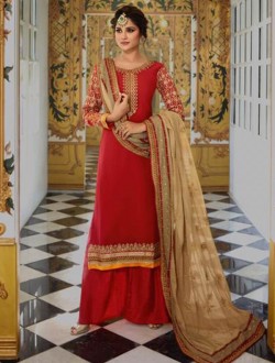 Festival Wear Designer Georgette Heavy Work Palazzo Salwar Suits