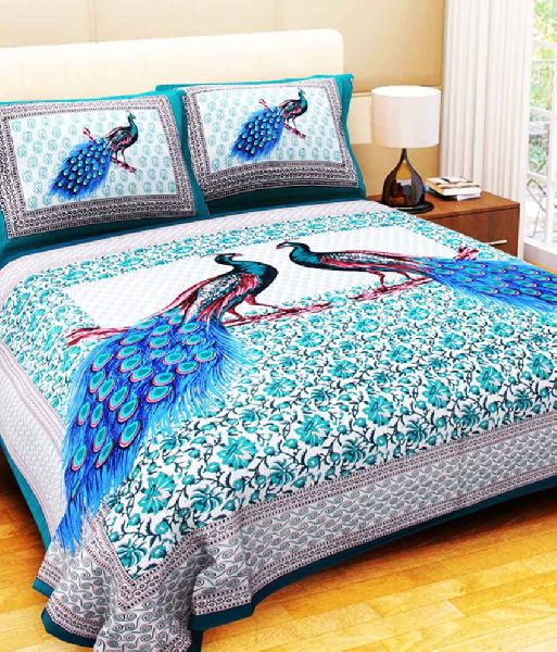 Cotton Printed Bed Sheet, for Home, Hotel, Picnic, Feature : Anti Wrinkle, Anti-Shrink