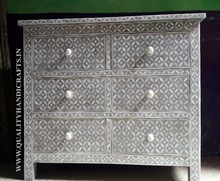Inlay Chest of Drawer, for Living Room Cabinet, Color : White, Grey